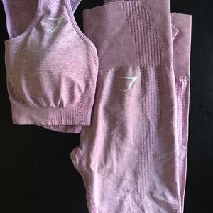 Gymshark Vital seamless bra/leggings  set pink S